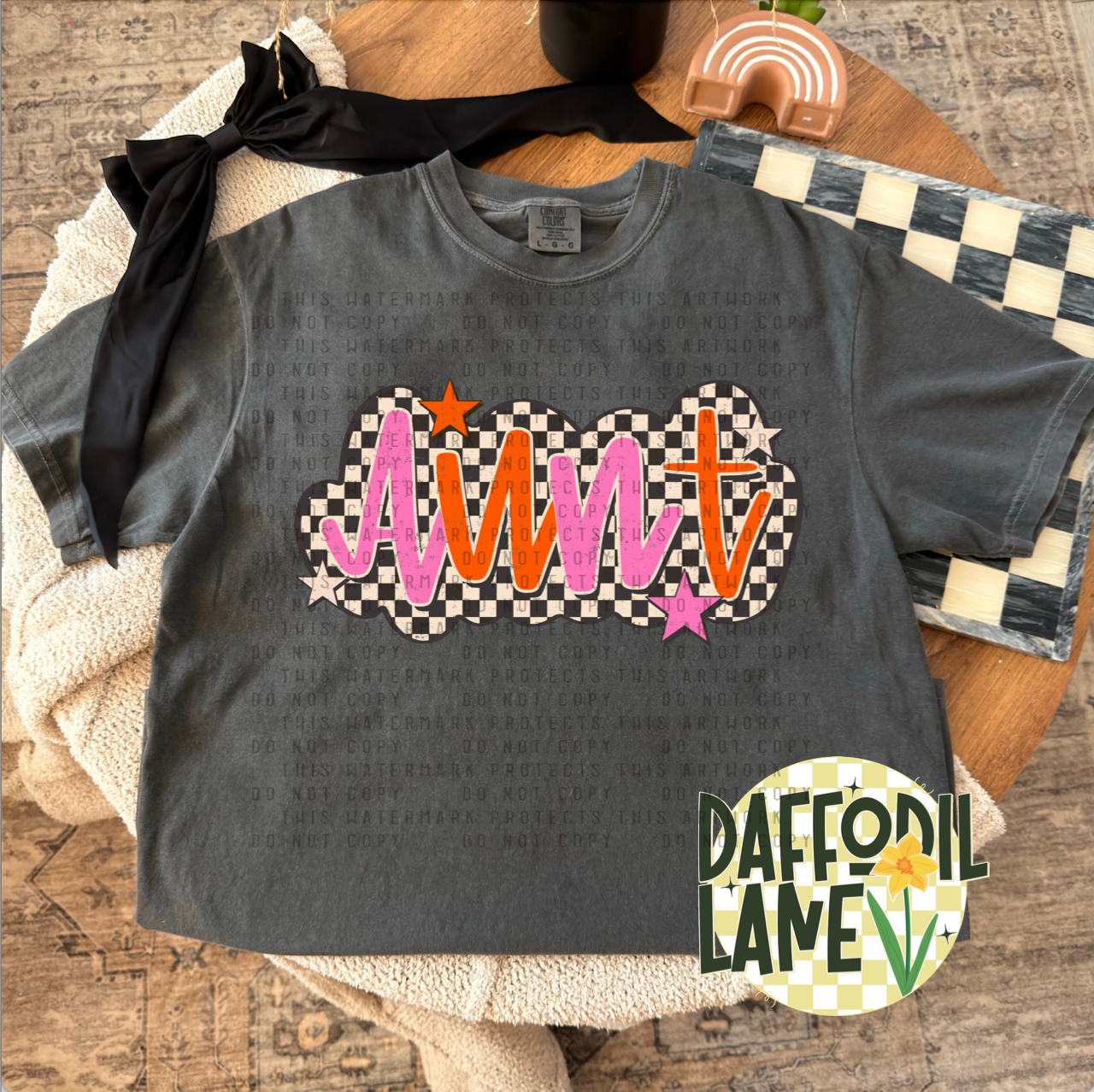 Aunt Checkered Trendy T-Shirt