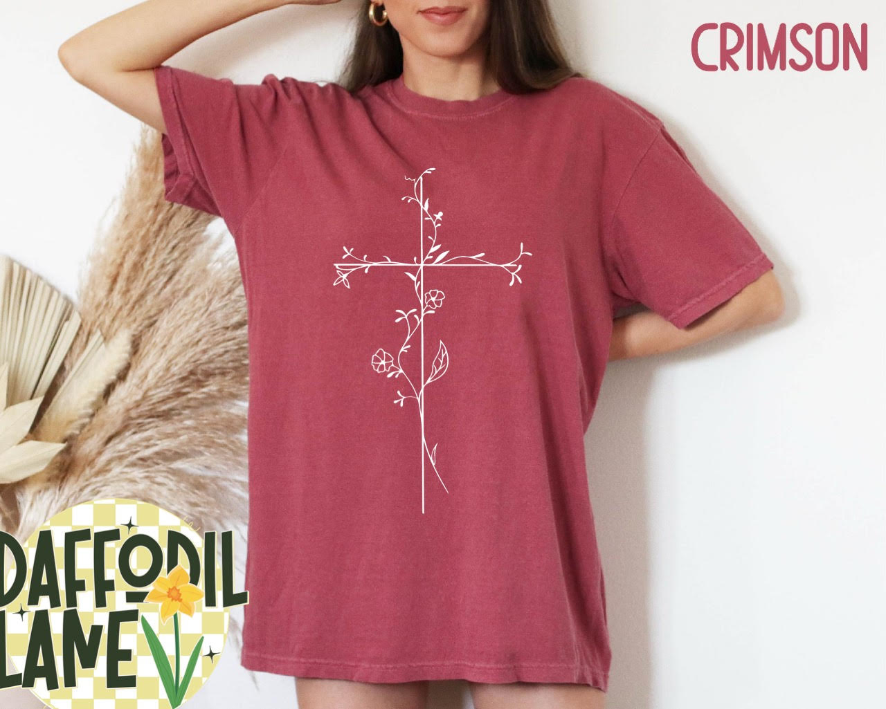 Cross Floral Vine T-Shirt