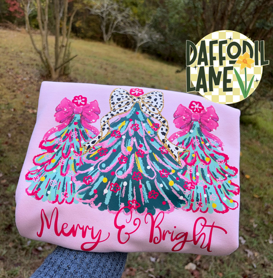 Merry & Bright Pink Girly Sweatshirt