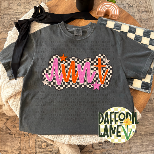 Aunt Checkered Trendy T-Shirt