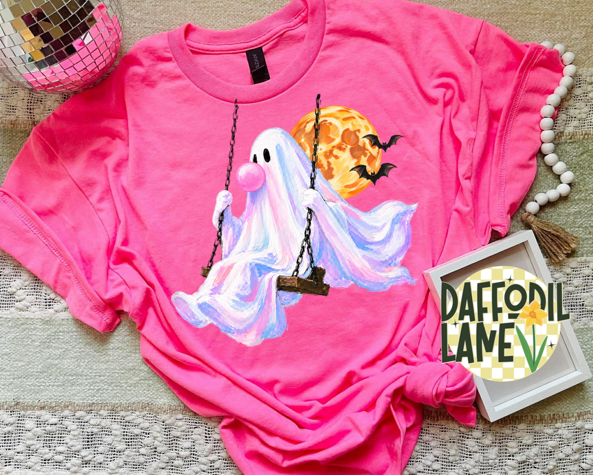 Halloween Ghost Swing Bubblegum Shirt