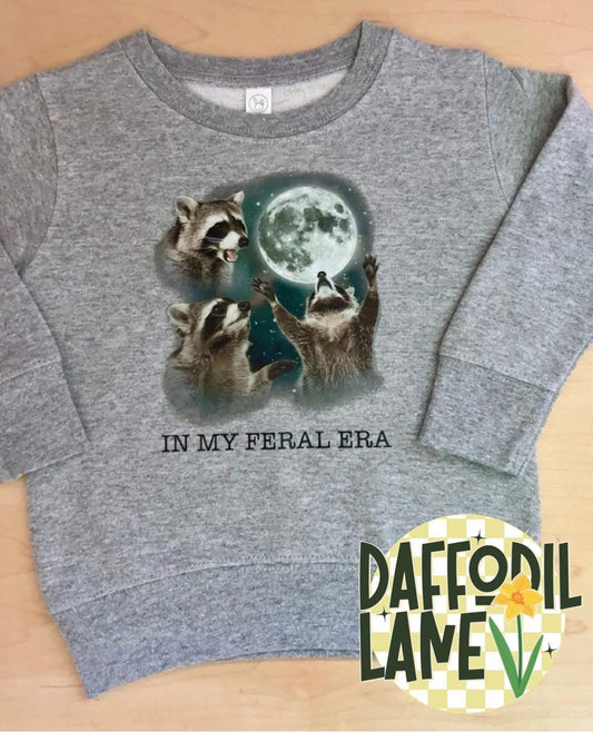 In My Feral Era Kids Toddler Raccoon T-Shirt Sweatshirt